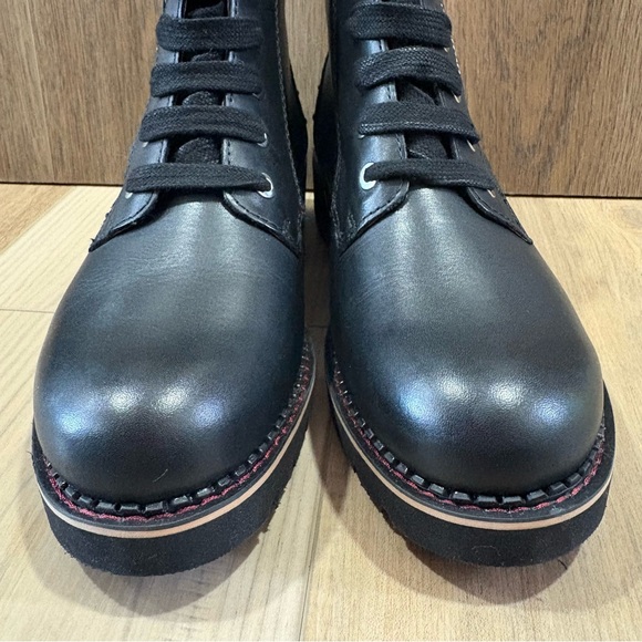 PIKOLINOS VICAR Light Sole Lace-up Studded biker zip ankle boots BLACK 7.5-8 - Picture 6 of 8